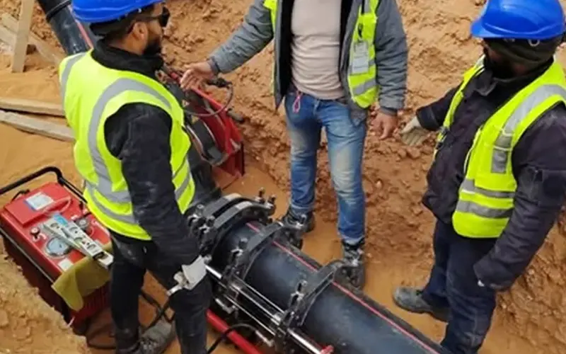 butt fusion welding machine on site